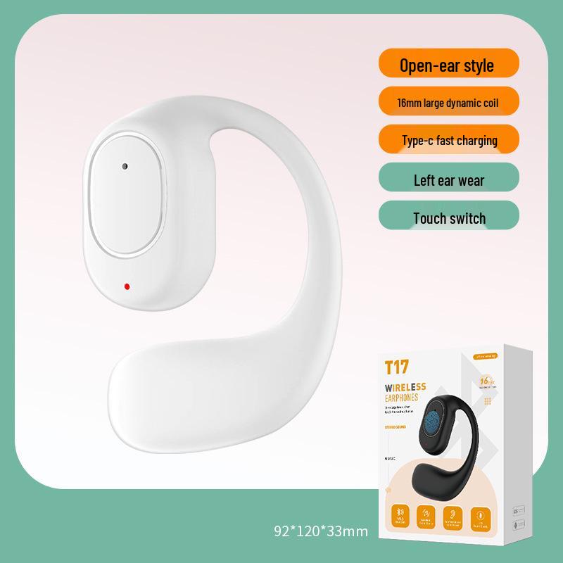 Wireless Bone Conduction Ear-hook Bluetooth Earphones: Sports Noise Cancelling, Long Battery Life, Compatible with Apple & Huawei