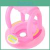 Children's Inflatable Swim Ring With Handle Sunshade Canopy For Sun Protection And Fun In Water