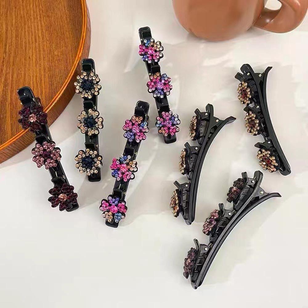 

Rhinestone Butterfly Women Hair Clips Korean Crystal Hairpins Hair Toothed Clips Braided Tools