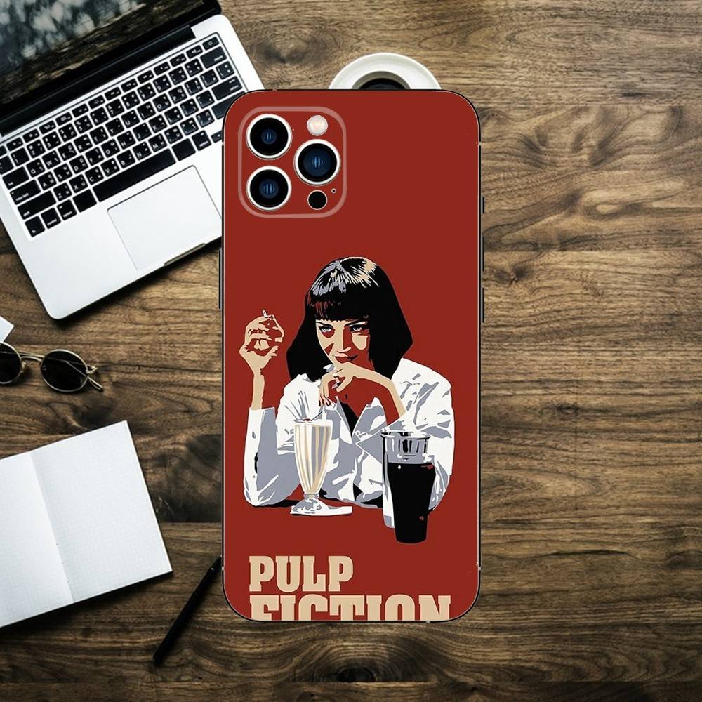 Pulp Fiction Movie Poster Phone Case For iPhone 16,15,14,13,12,11,XS,XR,X,8,7,Pro,Max,Plus,mini Silicone Black Cover