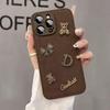 3D Cartoon Bear Phone Case for Oppo Find X8s / Reno 12/13/14 - Autumn/Winter Brown with Moon Crater Texture.