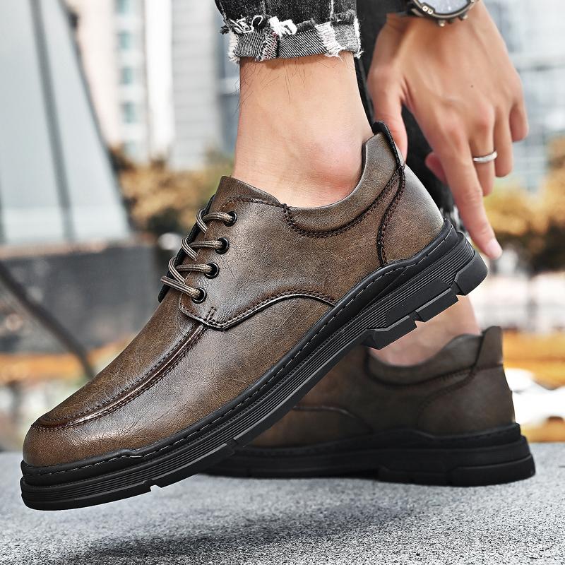 Fashion Handmade Men's Leather Shoes Retro Classic Luxury Style Leisure Business Office Dress Up Party Elegant Adult Shoes Black