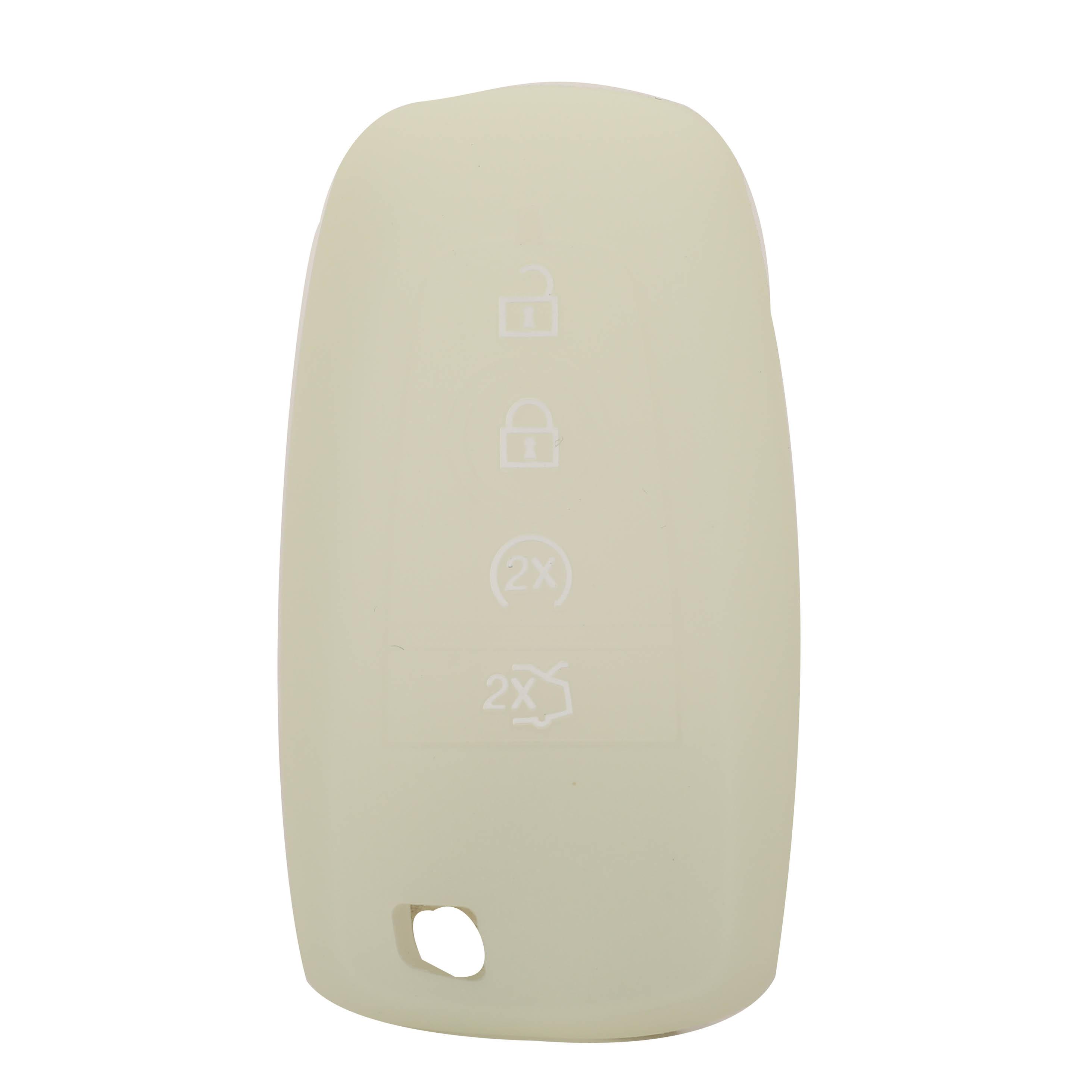 

jingyuqin пульт дистанционного управления 4 кнопки чехол для ключа чехол для Ford Fusion Mustang Explorer F-150 F-250 F-350 2017 2018 держатель кожи белый