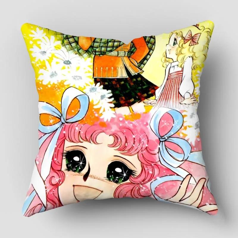 Candy New Anime Pillow Cover Bedroom Home Office Decorative Pillowcase Square Zipper Pillow Cases Satin Fabric No Fade 10.16WJY