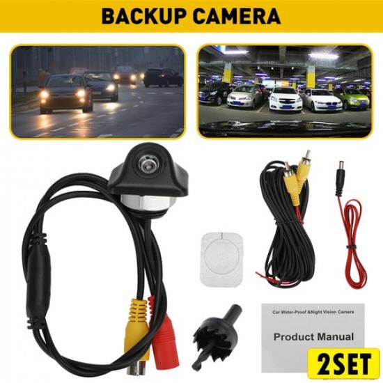2Set Car Rear View Reverse Camera Parking Backup Cam HD Night Vision Waterproof
