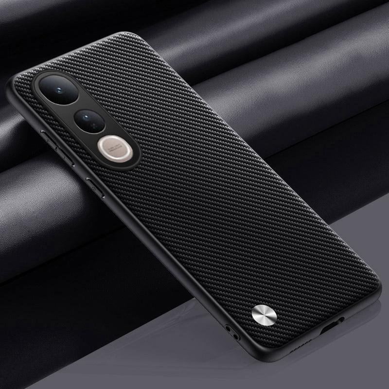 

Luxury PU Leather Case For Vivo V50 Lite Back Cover Matte Silicone Shockproof Full Protection Phone Case For Vivo V50 Lite 5G For Vivo V50 Lite матовий чорний колір