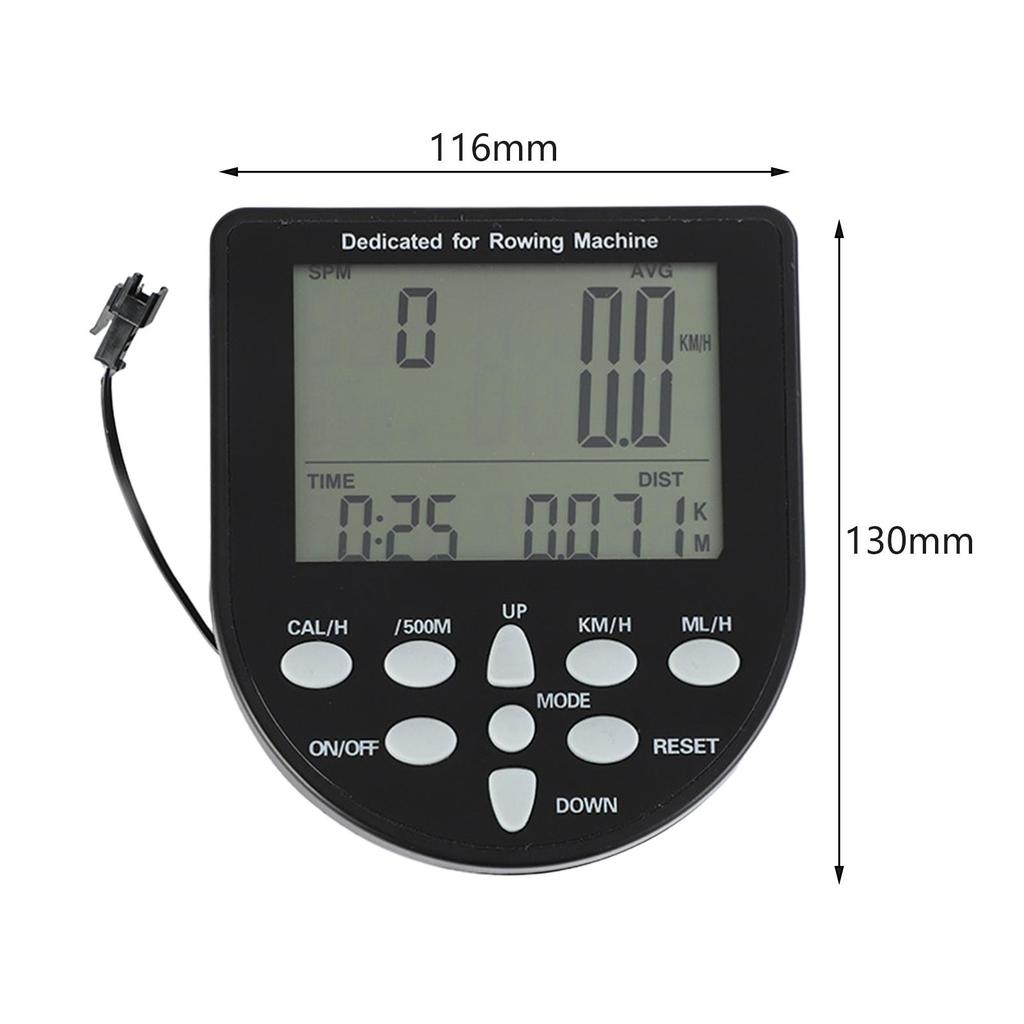 Rowing Machine Counter Monitor Easy to Use Replacement Professional Timer Meter for Time RPM Mileage