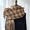 Scarf Women's Autumn and Winter New Imitation Cashmere Warm Scarf Big Windmill Plaid Shawl Windproof & Warm, Multi-Color Options for Casual Outings