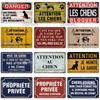 [MaPalte] Vintage French Warning Sign Metal Sign Tin Sign Decoration Plaque Home Wall Door Decor Bar Sign Home Plate Poster