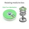 Pills Dispenser Daily Pills Organizer 7 Day Pills Box,Push Turn Mechanism Design Weekly Pills Organizer for Vitamin