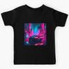 Night Neon City Car Kids T-Shirt