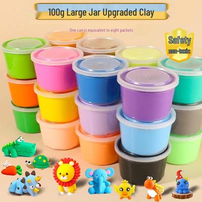 Super Light Clay Cup - 100g, 24 Colors, Low Boron, Ideal for Kindergarten Handmade Toys & Molds