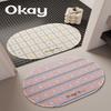 Korean Style Girl Bathroom Rugs, Cute Water Absorbing Non Slip Quick Dry Cushioned Floor Mat for Shower and Tub Decor