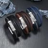 Vintage Multi Layer Magnetic Clasp Handwoven Genuine Leather Bracelet Cuff For Men Fashion Accessory
