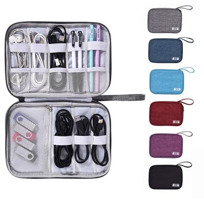 Bärbar dragkedja Digital USB-laddare Hörlurskabel Förvaringsväska Organizer Pouch