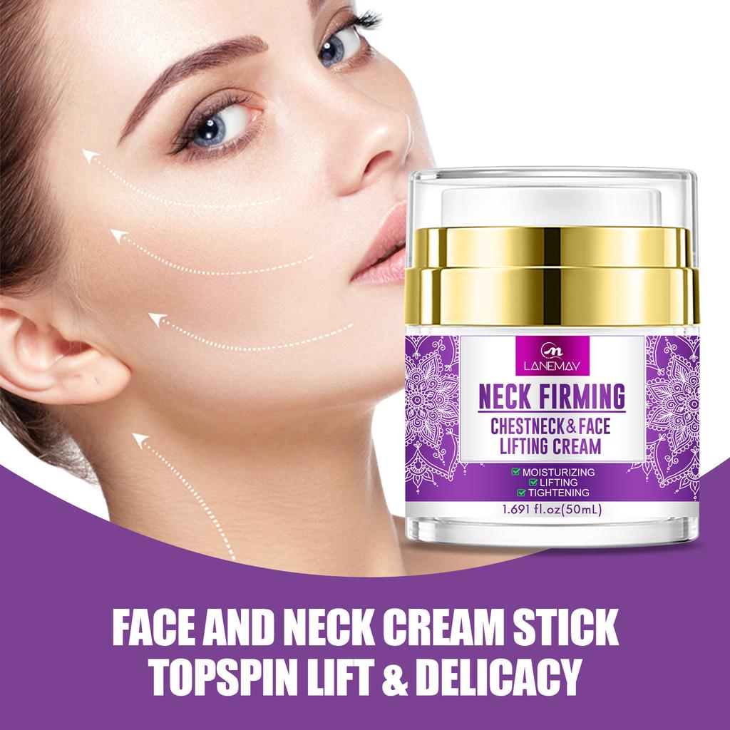 Neck Firming Cream with Hyaluronic Acid & Peptides - Hydrating Moisturizer for Sagging Neck , Neck Wrinkle Relief, Lifting and Firming Neck Cream