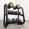 Steel Double-Layer Dumbbell & Kettlebell Storage Rack