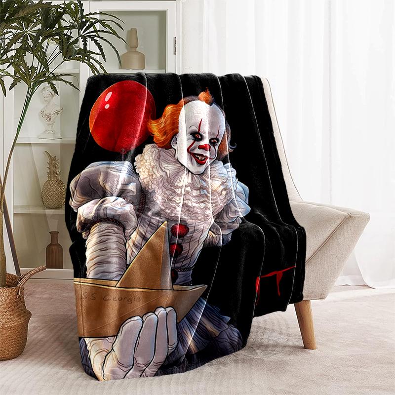 1pc Blanket Pennywise the Dancing Clown1 Print Design, Lightweight Blanket for Sofa, Bed- Soft &Warm, Gift for All Seasons Like Christmas, Halloween