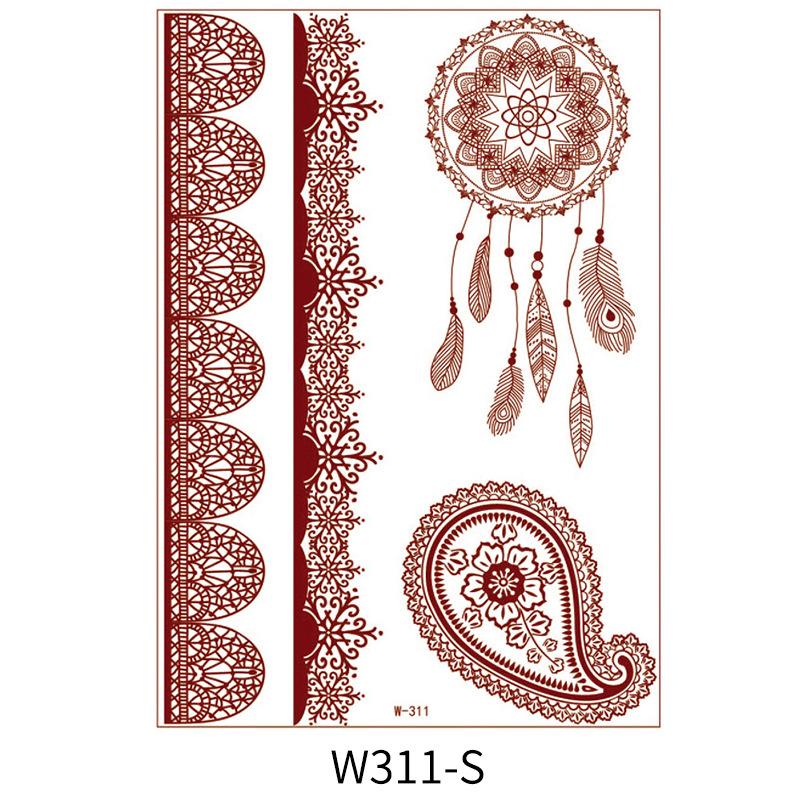 Beauty Sticker Vermilion Lace Tattoo Sticker Waterproof Tattoo Sticker