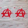 2 Stuks Rood 15,2 cm Anarchisme Symbool Anarchisme Sticker Bumpsticker