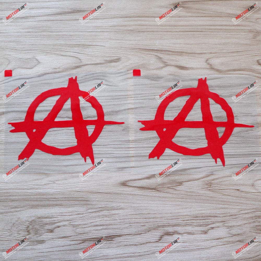 2 Pieces Red 15.2cm Anarchy Symbol Anarchism Decal Bumper Sticker красный
