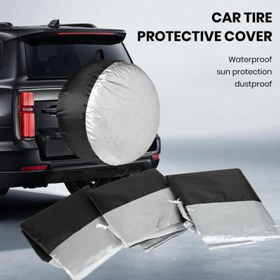 Car Tire Cover Adjustable Drawstring 210D Oxford Cloth Waterproof Portable Handle Universal SUV Auto Tire Sun Protection Dust Cover