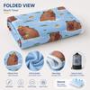 Cute Capybara Beach Towel Flat Print Kawaii Animal with Orange Swimming Pattern for Pool Party Outdoor Travel Decor