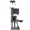 160cm Large Cat Tree Tower with Sisal Scratching Posts, Condos, Plush Perches, Hammock, Ladder, Dark Grey