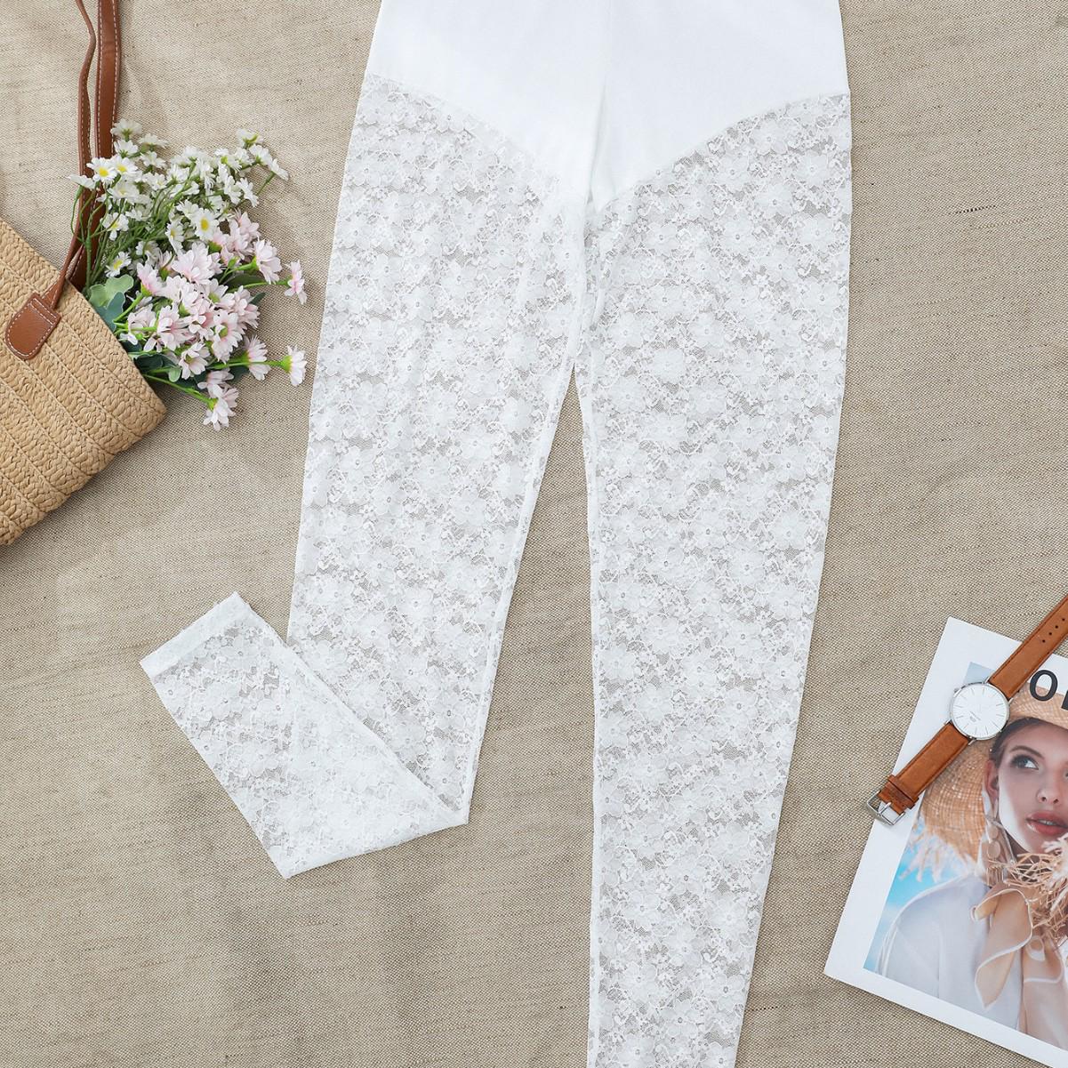 2026 European & American Style Lace Patchwork Plus Size Women s Cropped Leggings S