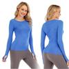 Women's Quick Dry Long Sleeve Yoga & Running Top - Round Neck, Sweat-Wicking, Fitness T-Shirt