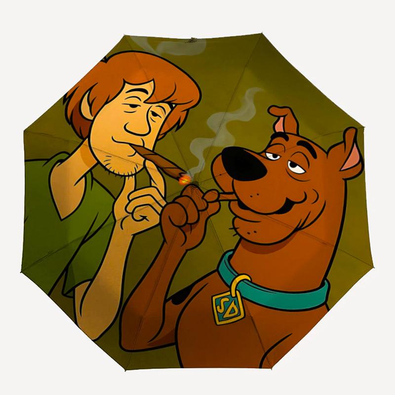 

1pc Cigar ScoobyDoo Automatic Folding Umbrella - Compact 8-Rib Design, Durable Plastic & Iron, 060