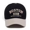 Vintage Boston 1630 Letter Embroidered Baseball Caps Men Women Two-Tone Patchwork Curved Brim Dad Hat Casual Outdoor Golf Hat