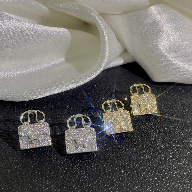 Elegant Korean Style Mini Hoop Earrings with Full Diamonds for Women - Simple, Versatile, and Fashionable