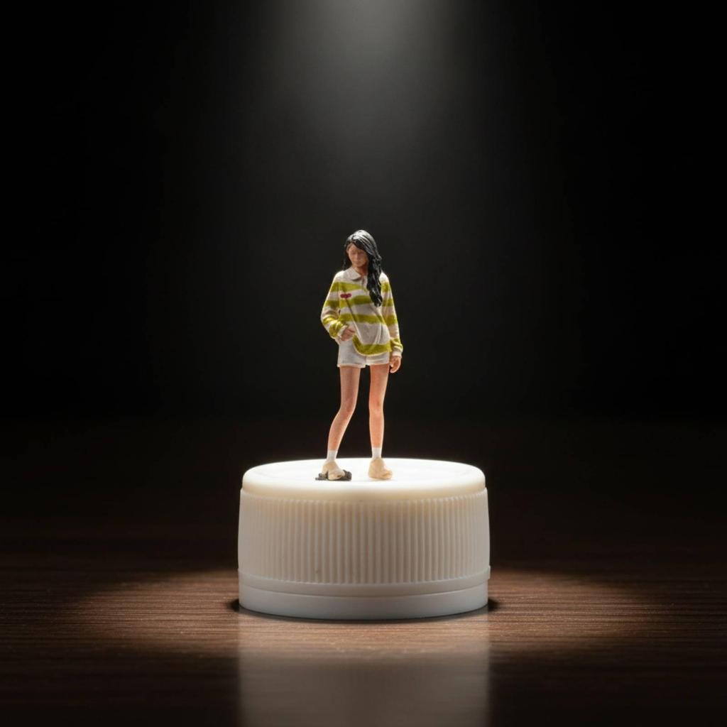 Miniature Female Figurine Realistic 1/64 Scale Figure Painted for Collectors,