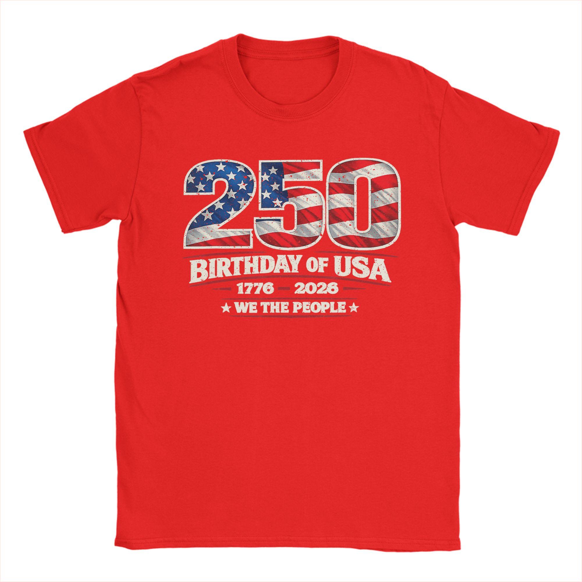 Unisex Years American th Anniversary USA US Flag th of July T Shirt Cotton Clothes Cool Short Sleeve O Neck Tee Shirt S