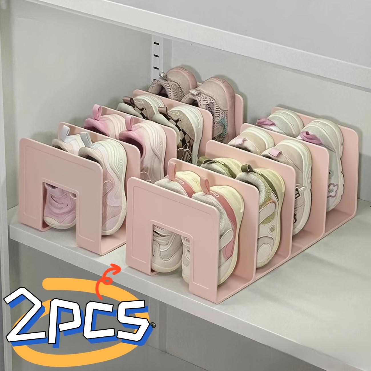 2/4-pack Nordic plastic shoe rack, layered space-saving minimalist indoor shoe storage organizer
