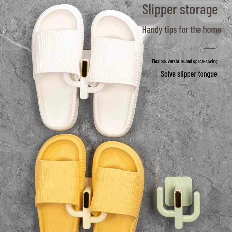 Stanzfreier wandmontierter Badezimmer-Hausschuhe-Halter & Schuh-Organizer mit Haken