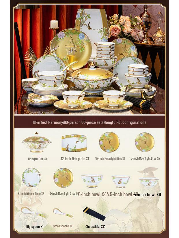 Naijiang Jingdezhen Ceramic Dinnerware Set