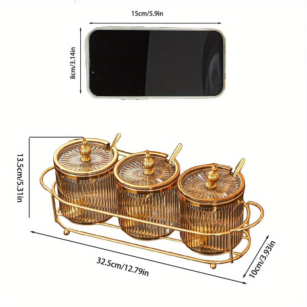 1 Set Plastic Household Living Room Dining Kitchen Storage Jar Spice Container Food Storage Can Seasoning Jar Kitchen Organizer