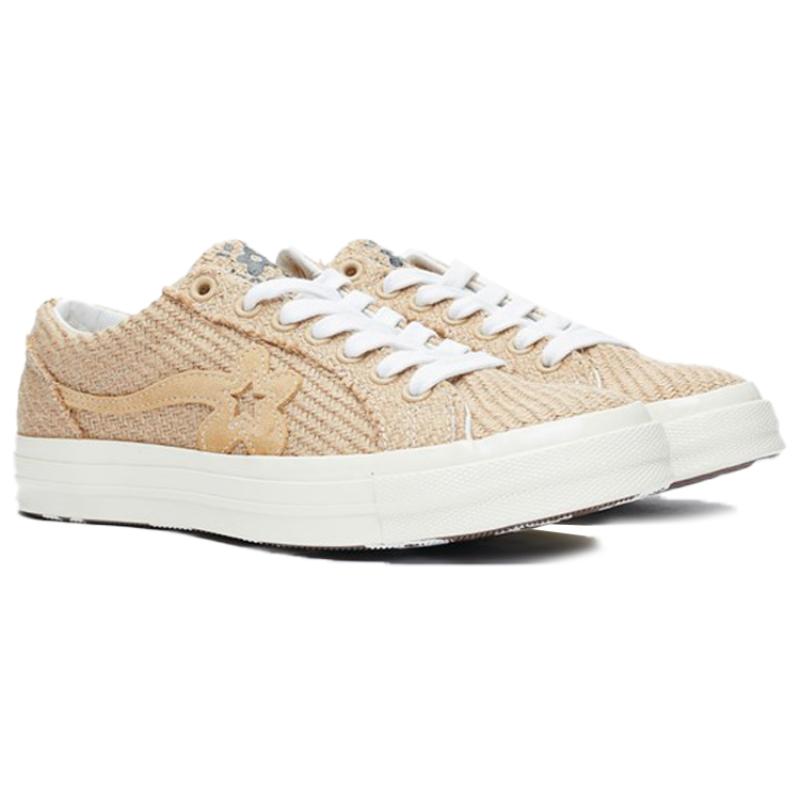 Converse One Star Series X Golf Le Fleur Small Flower Low Top Canvas Shoes Unisex Khaki