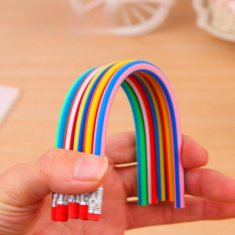 5Pcs Soft Pencil Fold Constantly Cute Pencil Primary School Students Safety Stationery Creative Prizes Gifts Small Gifts Curved Pen
