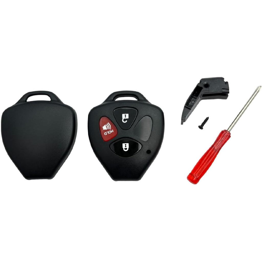 Key Fob Shell Case Replacement for 3 Button Toyota,Key Fob Cover with Screwdriver,Compatible for 2006-2018 Toyota 4Runner Corolla Matrix RAV4 Venza