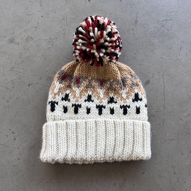Knit Hat For Women Autumn Winter Geometric Pattern Warm Wool Beanie For Casual Wear