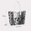 Geometric Skull Pattern Large Tote Bag Cool Fashion Daily Shoulder Handbag for Casual Use
