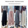 Women's High-Waist Dark Gray Sweatpants - Slim Fit, Wide Leg Sports Pants for Autumn 2025
