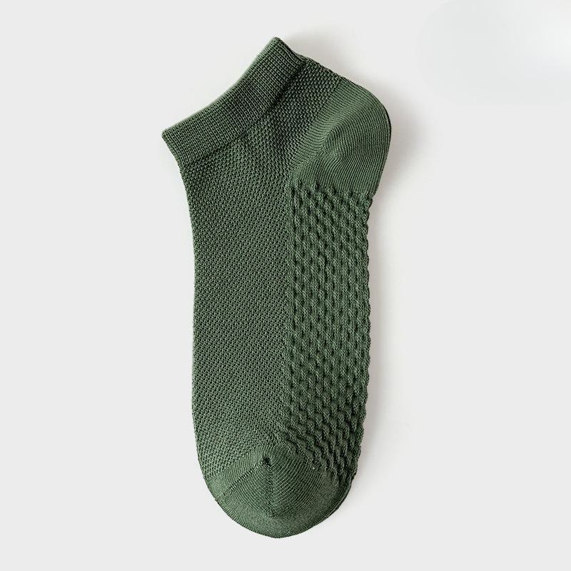

Men s Summer Thin Boneless Sweat Absorption Anti Pilling Massage Bottom Breathable Mesh Socks 1 pair зелёный