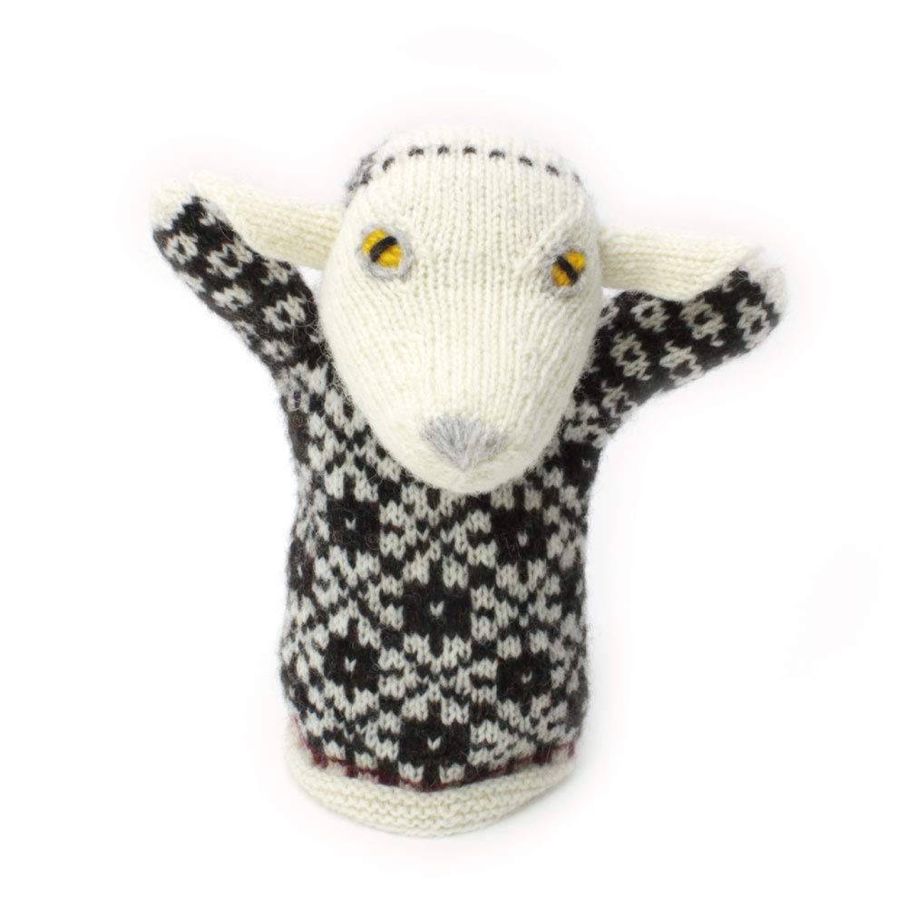 Sheep (White) Puppet Knitting Kit / Traditional Estonian Knitted Doll from "Anu & Anu's Animal Knits"