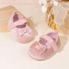 2025 Girls' Velvet Bow Princess Walker Shoes - Soft Sole, Korean Style 