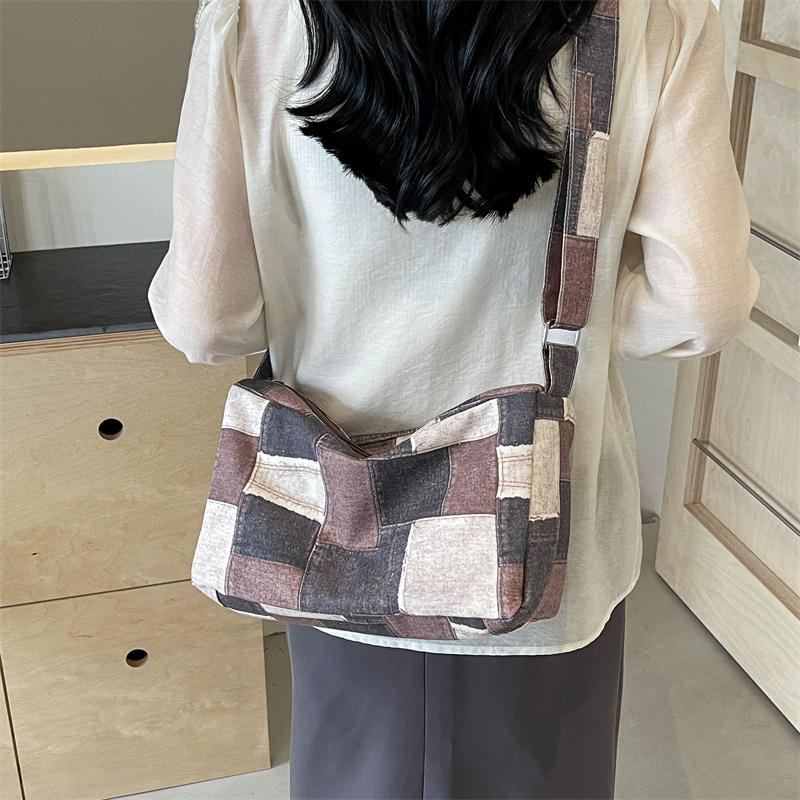 Джинсовая холщовая сумка Женская сумка через плечо Пригородная большая сумка синий — фото 8