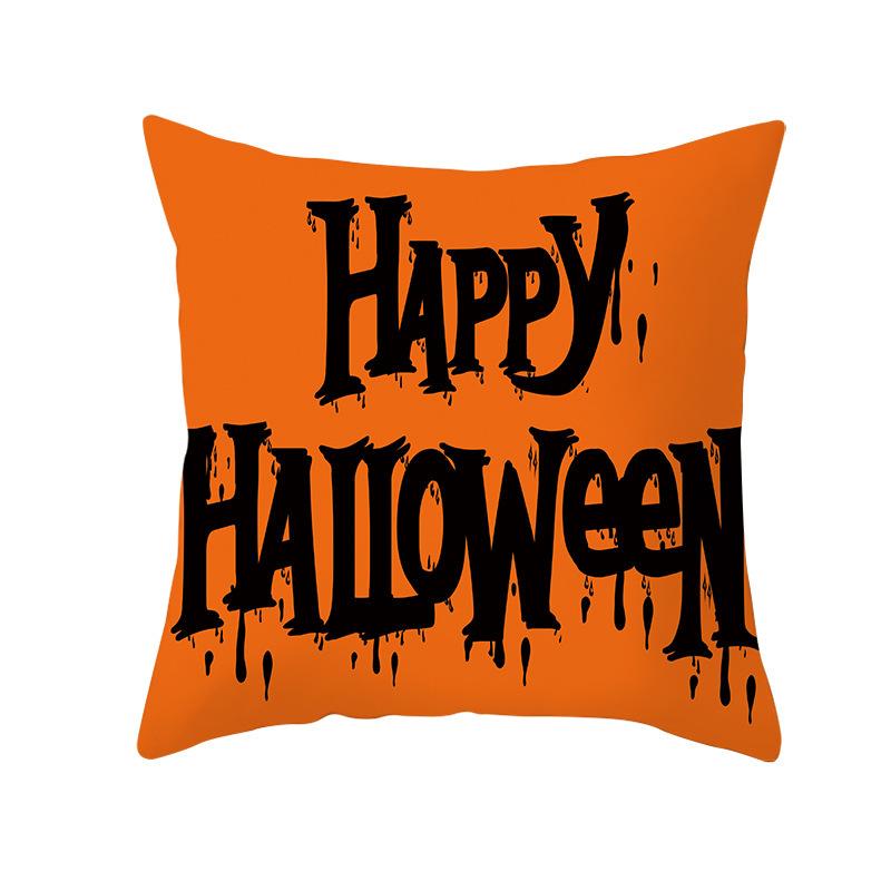 Funny Halloween Pillow Cover Wish Home Living Room Sofa Cushion Cover Fun Printed Peach Skin Pillow